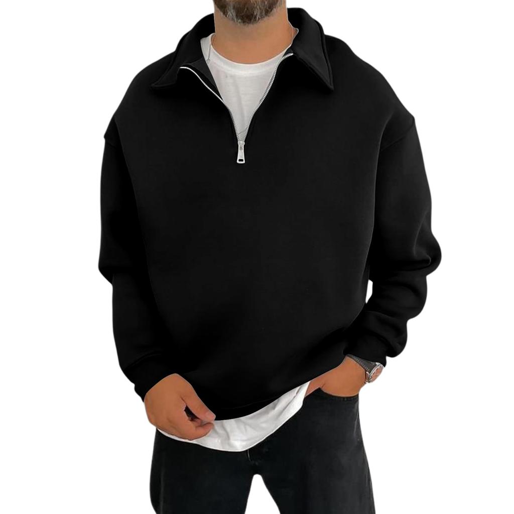 Men's Casual Loose-Fit Collared   Shirt With Long Sleeves