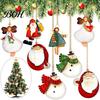 Festive Wooden Ornaments for Holidays 16/24/32Pcs Christmas Ornaments, Flying Angels Decorations, Santa Claus Rustic Xmas Party Supplies Holiday