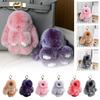 Süße Langohr-Kaninchen Schlüsselanhänger Echter Nerzfell Kaninchenpuppe Anhänger Spielzeug Schmuck Bommel Anhänger Geschenke Handtasche Plu C9M0