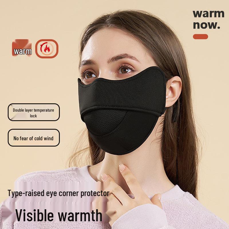 Unisex Fleece-Lined Winter Mask: Windproof, Cold-Resistant, Eye Corner Protection for Outdoor Warmth
