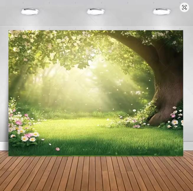 Spring Fantasy Sunny Forest Flowers Background Photo Props Photography Background Wedding Birthday Party Decoration Room Poster