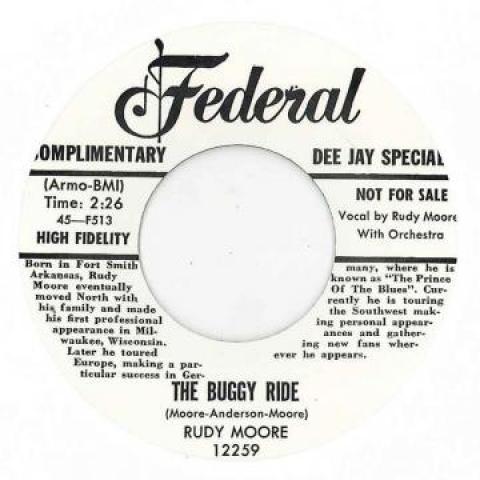 

7inch Record RUDY MOORE - Buggy Ride / Ring A-Ling Dong 12259 Federal UK 2017 UK Blues