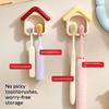 House Shape Toothbrush Holder Punch Free Wall Mounted Toothbrush Storage Rack Draining Bathroom Organizer For Bathroom Decor