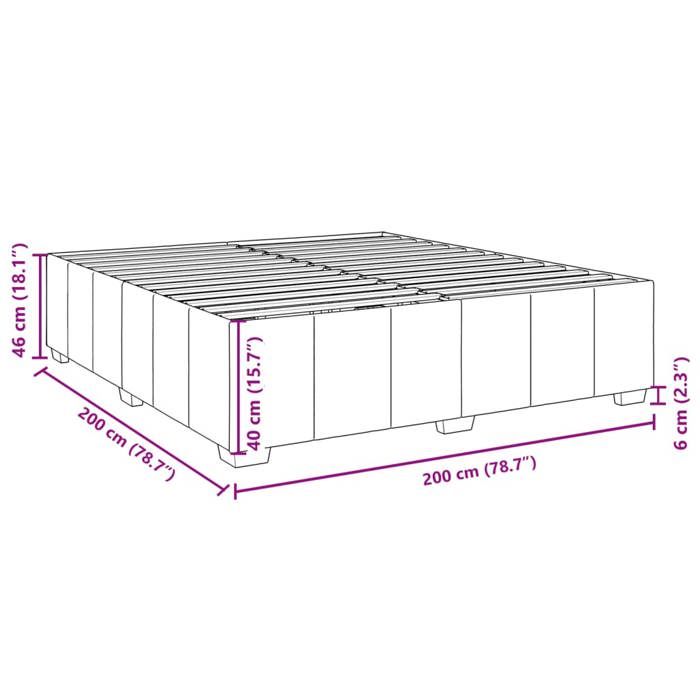 VidaXL Cadre de lit sans matelas gris foncé 200x200 cm tissu 3284861