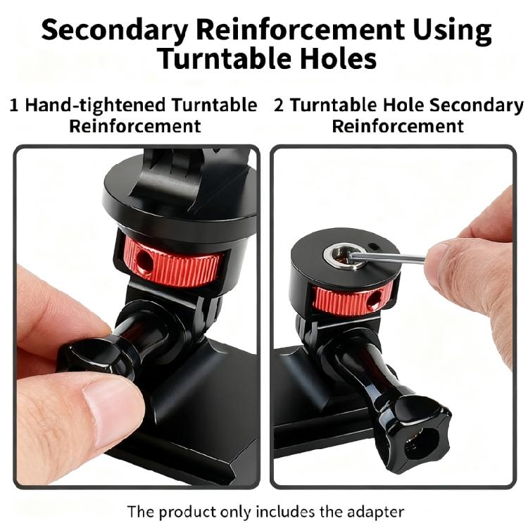 Shockproof Action Camera Adapters With 1/4" Screw Hole Aluminum Alloy Body Seamless Device Compatibility Toolless Assembly