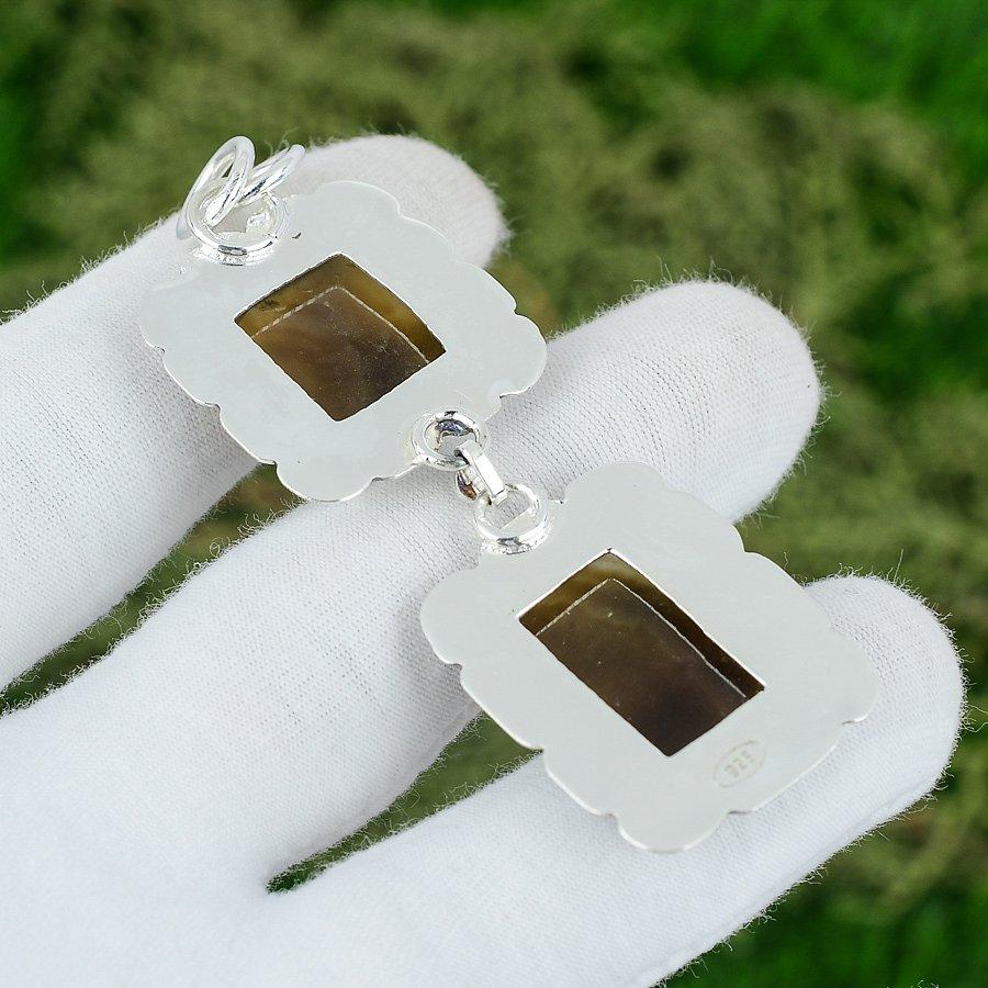 Natural Montana Agate Gemstone Pendant 925 Sterling Silver Jewelry For Women