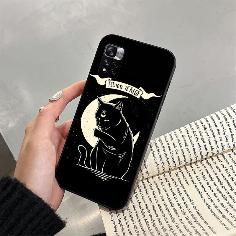 Witch Cat Art Phone Case for Xiaomi Redmi note 13 12 Pro 11S 11 10 Pro 10S 12S Redmi 10 13C 9C Funda