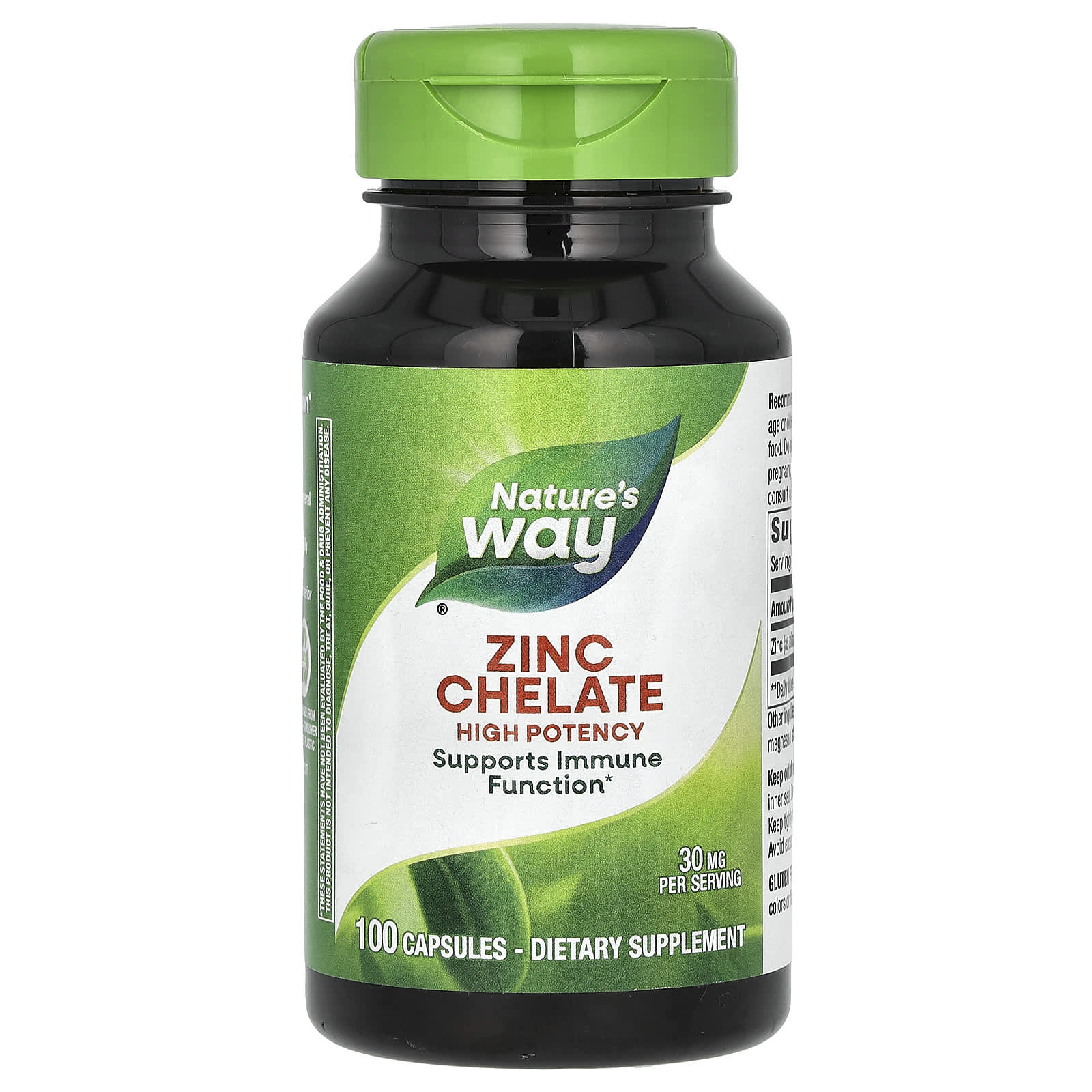 

Nature S Way, Zinc Chelate, 30Mg, 100 Capsules