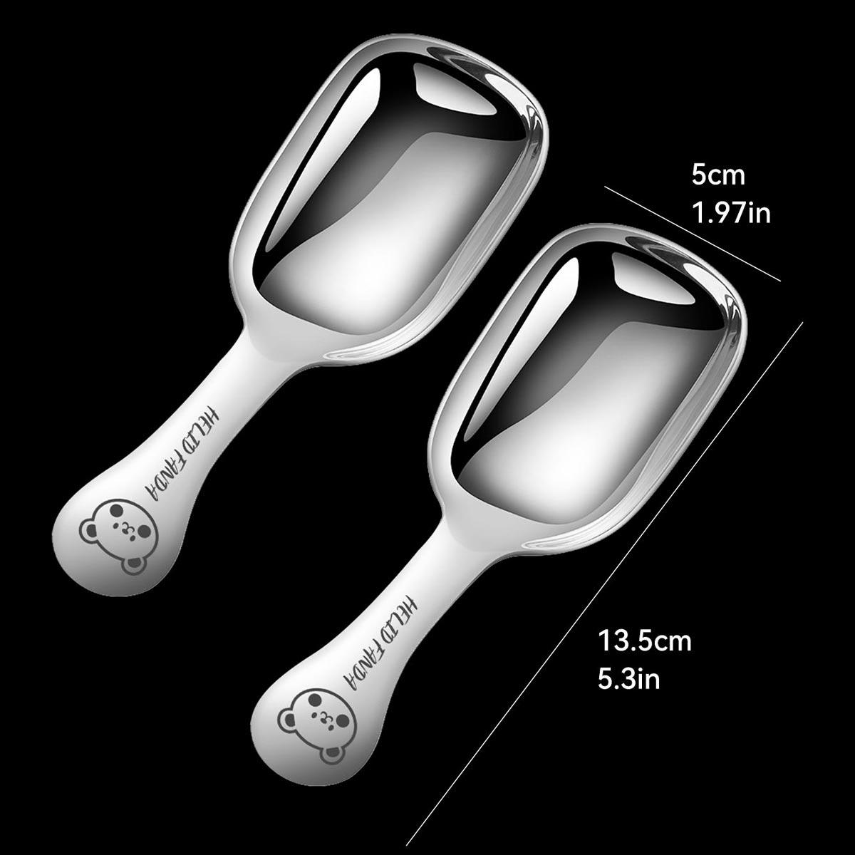 

304 Stainless Steel Cake Dessert Spoon Short Handle Square Spoon Mini Cute Tea Spoons Salt Spoon Kitchen Tableware
