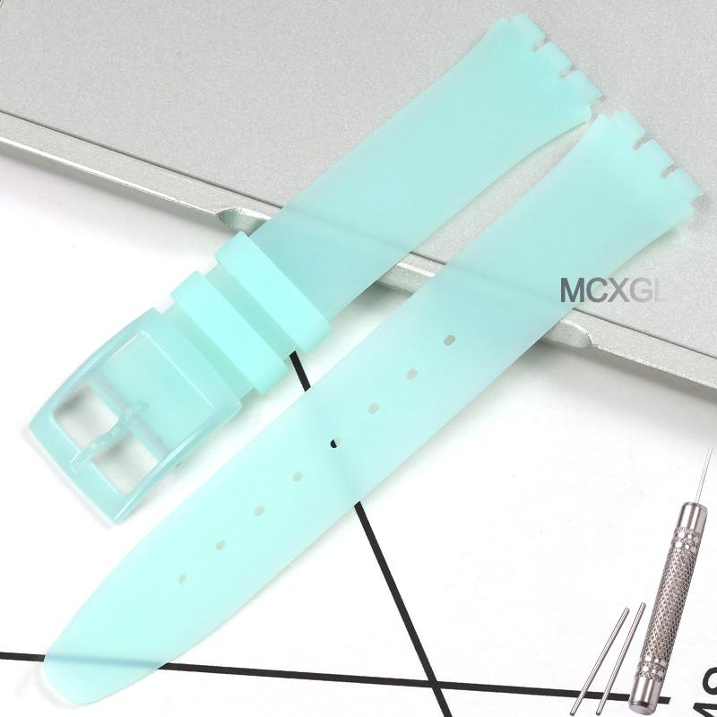 16mm Ultra-thin Silicone Strap For Swatch Classic Thin Silicone Watch Strap Special Three Forks Waterproof Bracelet