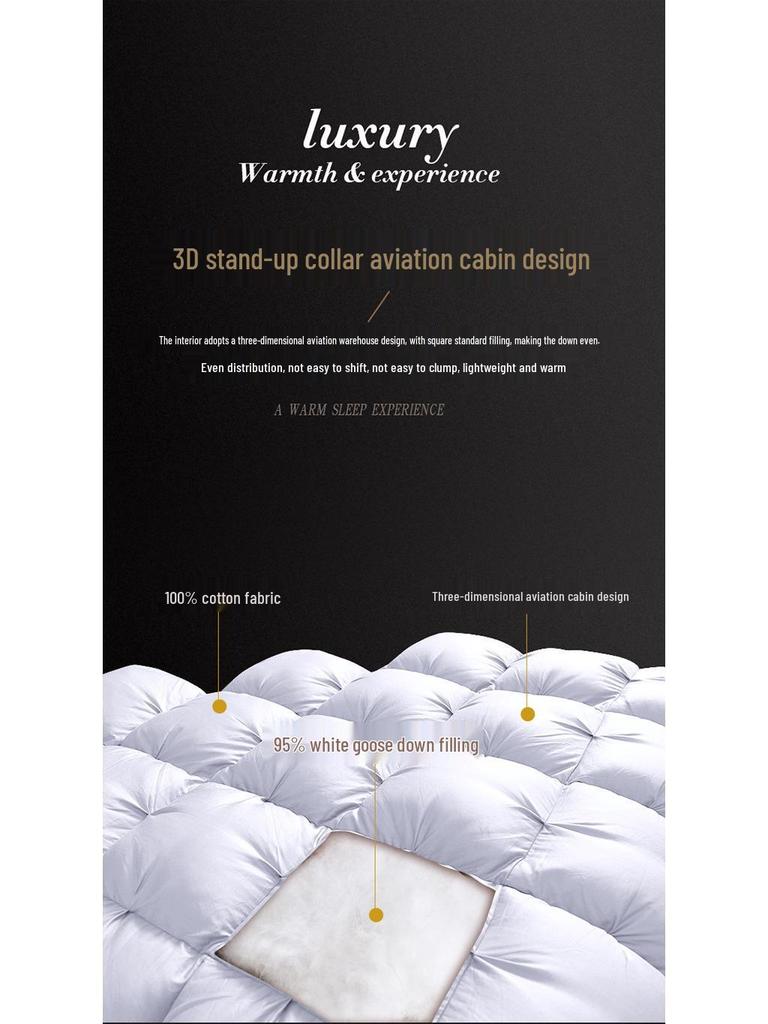 All-Cotton Cable Knit Goose Down Duvet - Thick, Warm Quilt for Autumn and Winter