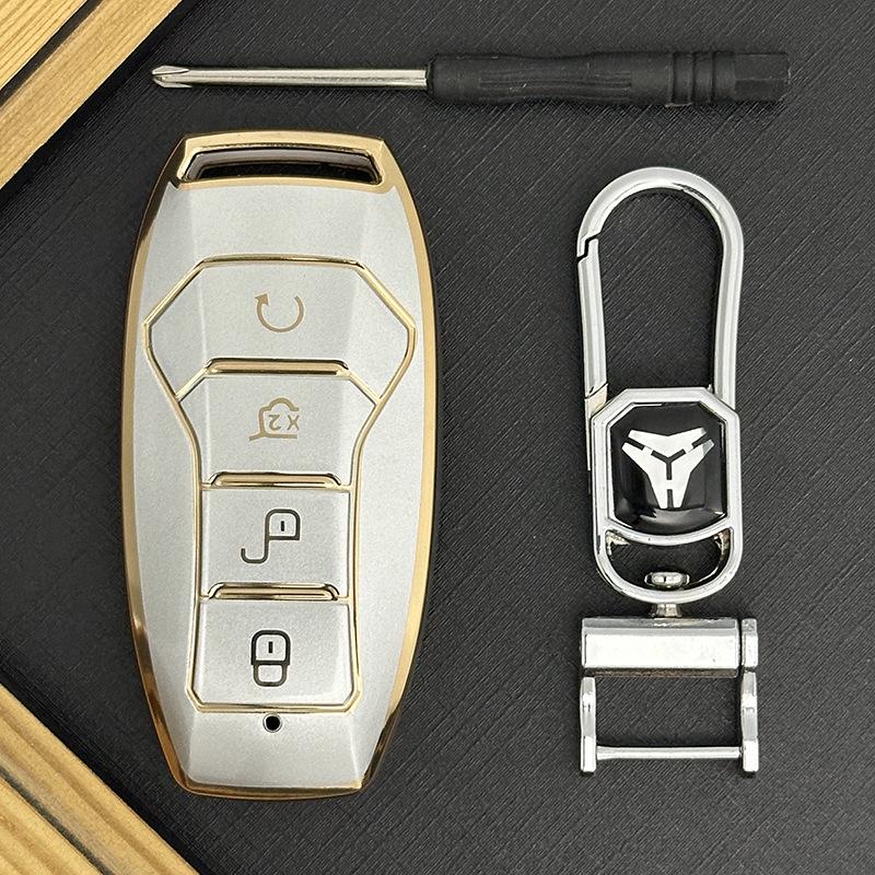 Ultra-Thin Fully Wrapped Car Key Case for BYD Qin Pro, Song Plus, Tang New Energy, Han, and E9