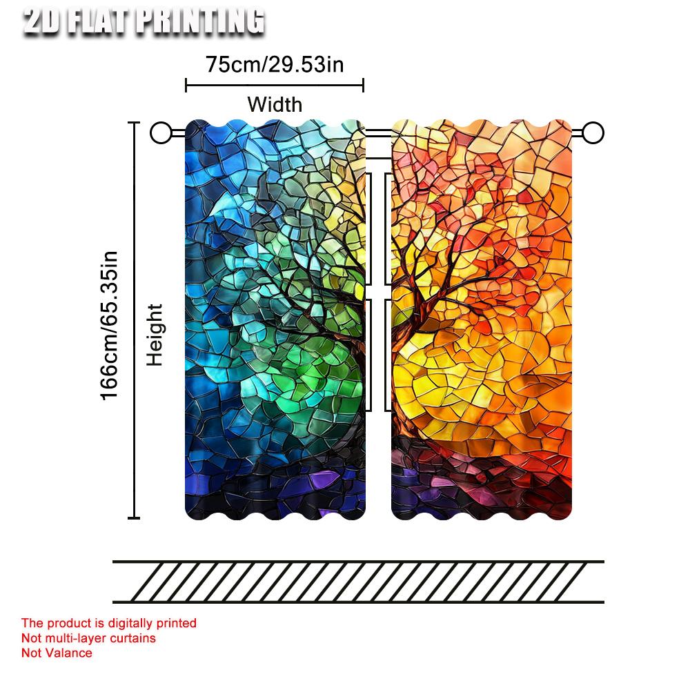 Curtains Tree Life Versatile Polyester Without Electricity Applies Holiday Decorations Curtain Made Of Washable