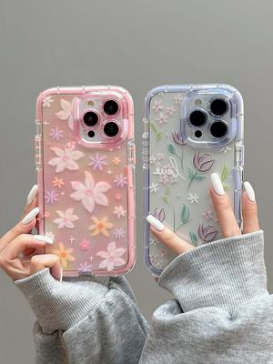 Stilvolle Tulpenblumen Leuchtende Weiche Silikon Handyhülle Für iPhone 15 14 13 12 11 Pro Max 14 Plus Stoßfester Bumper Rückseite
