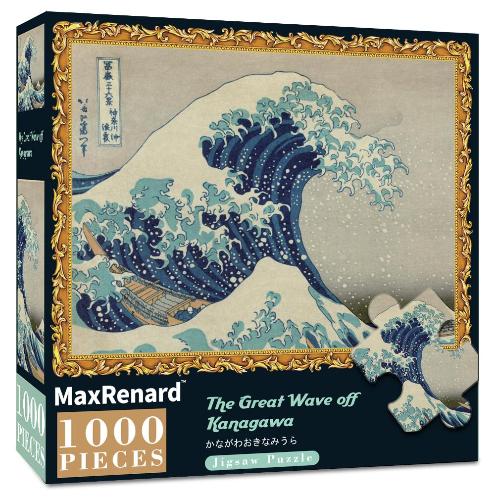

Maxrenard Adults 1000 Piece Puzzles The Great Wave Off Kanagawa Famous Painting Series 50*70Cm Difficult Jigsaw Art Puzzles