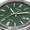 Casio MTP-1302DA-3AV Men's Analog Quartz Watch, Silver Metal Band, Green Textured Dial