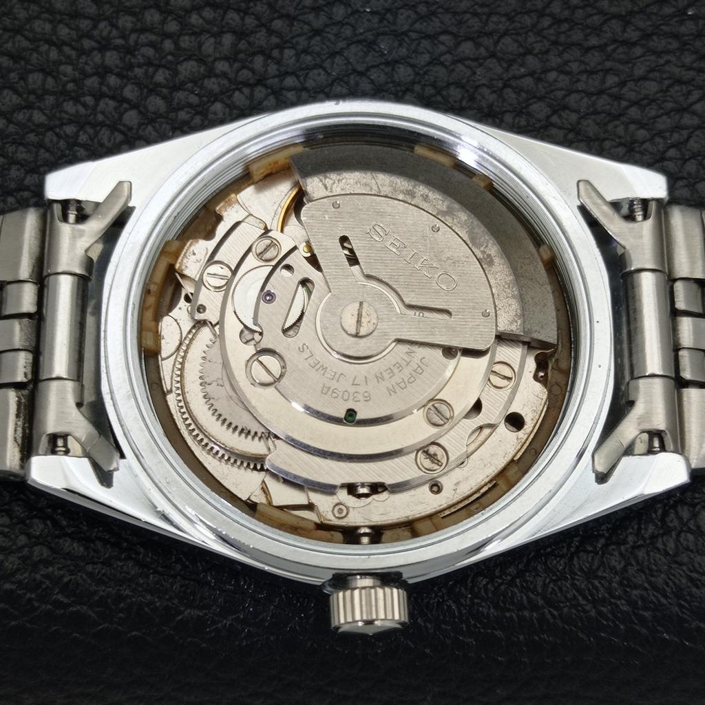 JAPAN VINTAGE REFURBISHED SEIKO 5 AUTOMATIC 6309A MENS BLACK WATCH a440839-4 Sk-a440839