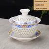 Jingdezhen Ceramic Gaiwan Teacup Handmade Tea Tureen Boutique Tea Bowl Chinese Porcelain Teaware Accessories Drinkware