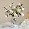 Fake Bloom Arrangement Artificial Silk Rose Home Decor Photo Props 32cm Height Flexible Stem Artificial Rose Bouquet
