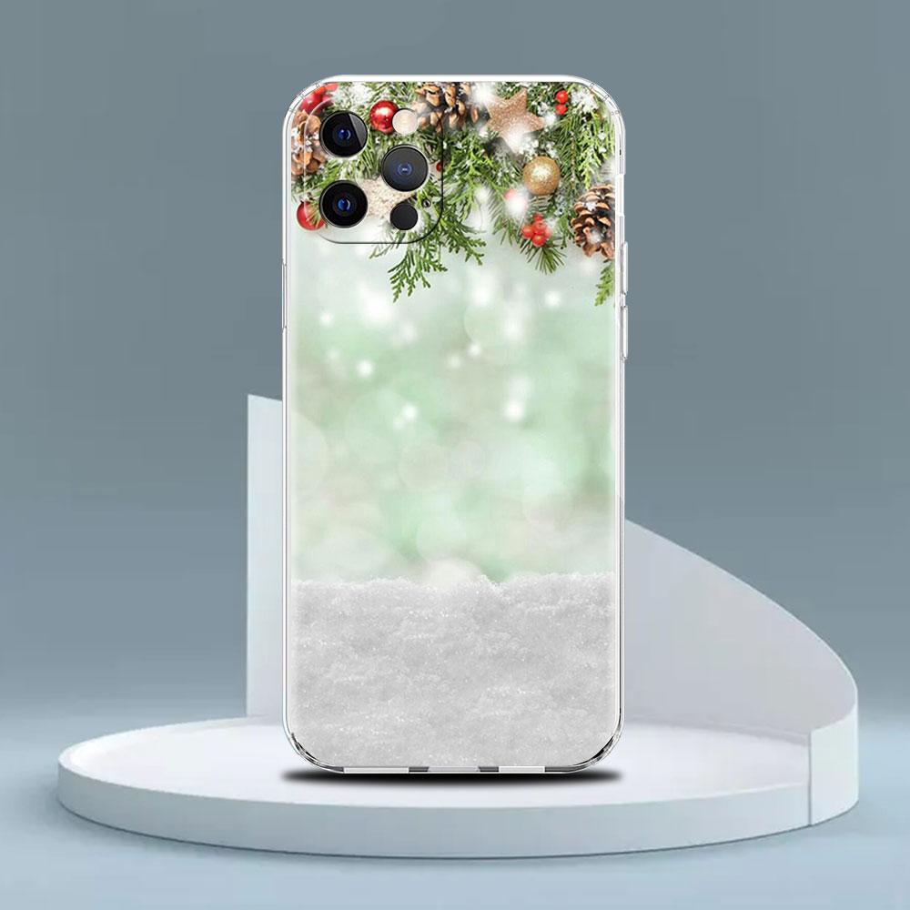 Snowflake Snow Christmas Clear Case For Apple iPhone 11 14 13 Pro 12  7 8 Plus SE 2022 XR X XS Max 6 6S Silicone Phone Cover