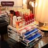 Acrylic Skincare & Lipstick Organizer: Large Desktop Transparent Drawer Makeup Box