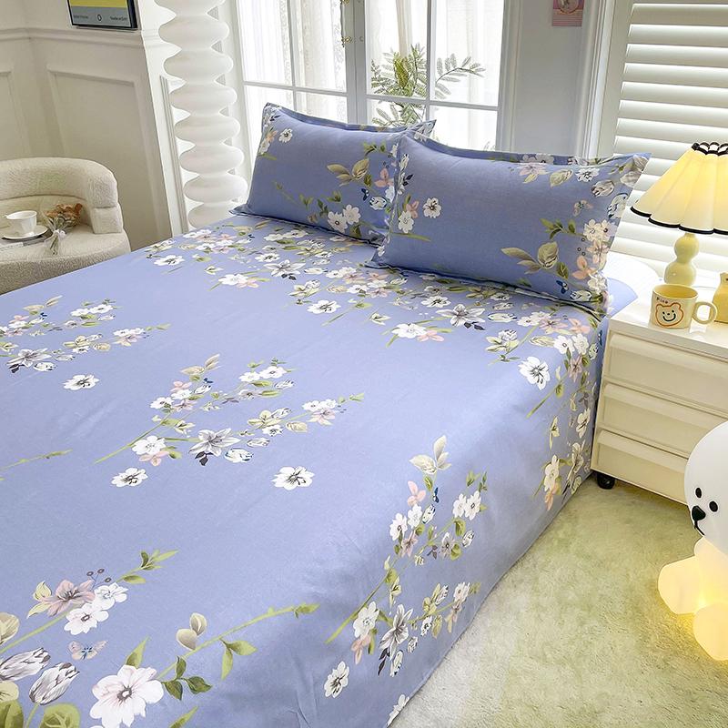 Prześcieradło z nadrukiem kwiatowym Pojedyncze/Queen/King Prześcieradło na łóżka dwuosobowe Kwiatowe płaskie prześcieradło(Bez poszewki na poduszkę) 1 szt. Łóżko