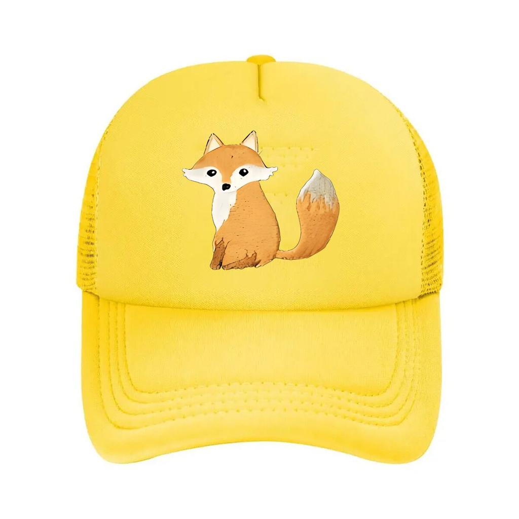 Fox Baseball Cap Adjustable Hat with Breathable Back Lightweight YK Style Unisex Couple Hat for Mesh Baseball Cap