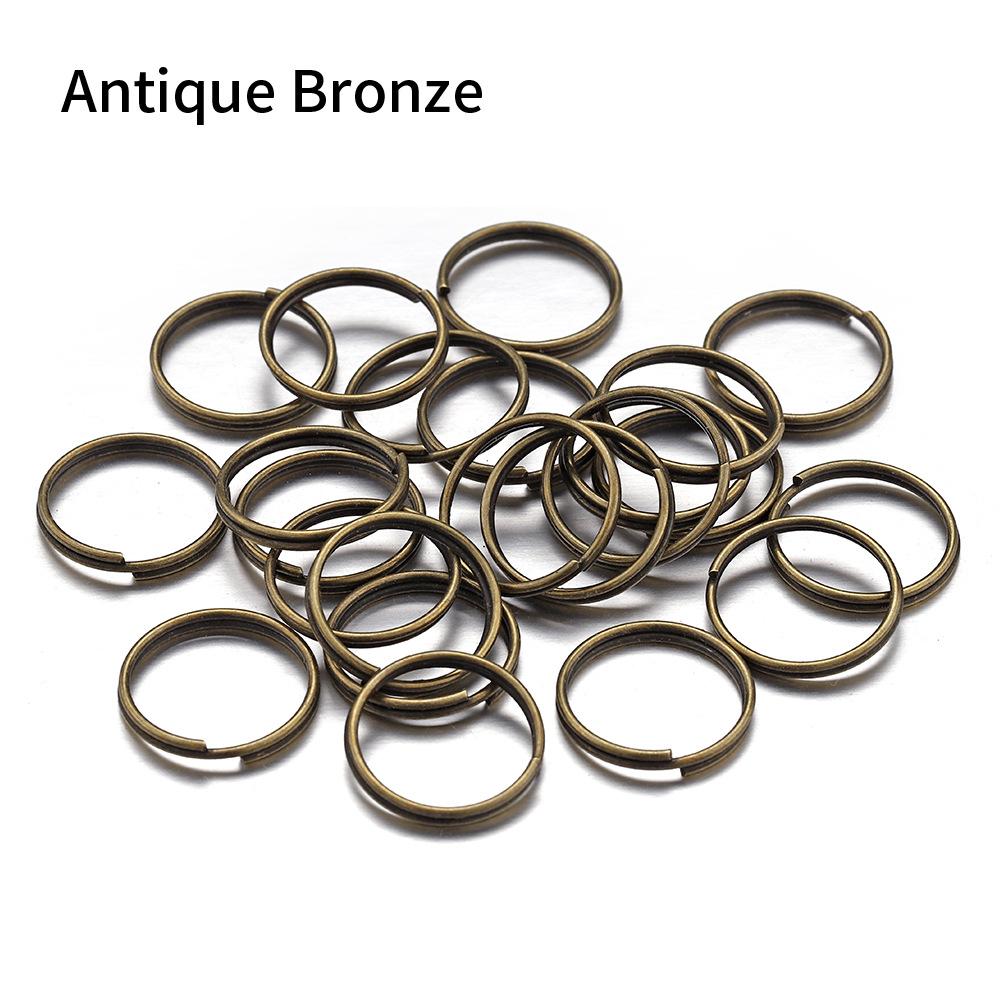 

Металлический брелок Двойное соединительное кольцо Аксессуары для изготовления ювелирных изделий Фурнитура DIY Материалы для брелока 10mm 200Pcs античный бронзовый