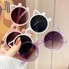 Moda Tendência Crianças Moda Óculos de Sol Bonito Menino Ao Ar Livre UV400 Protetor Solar Óculos Menina Crianças Vintage Pequeno Gato Em Forma de Óculos de Sol