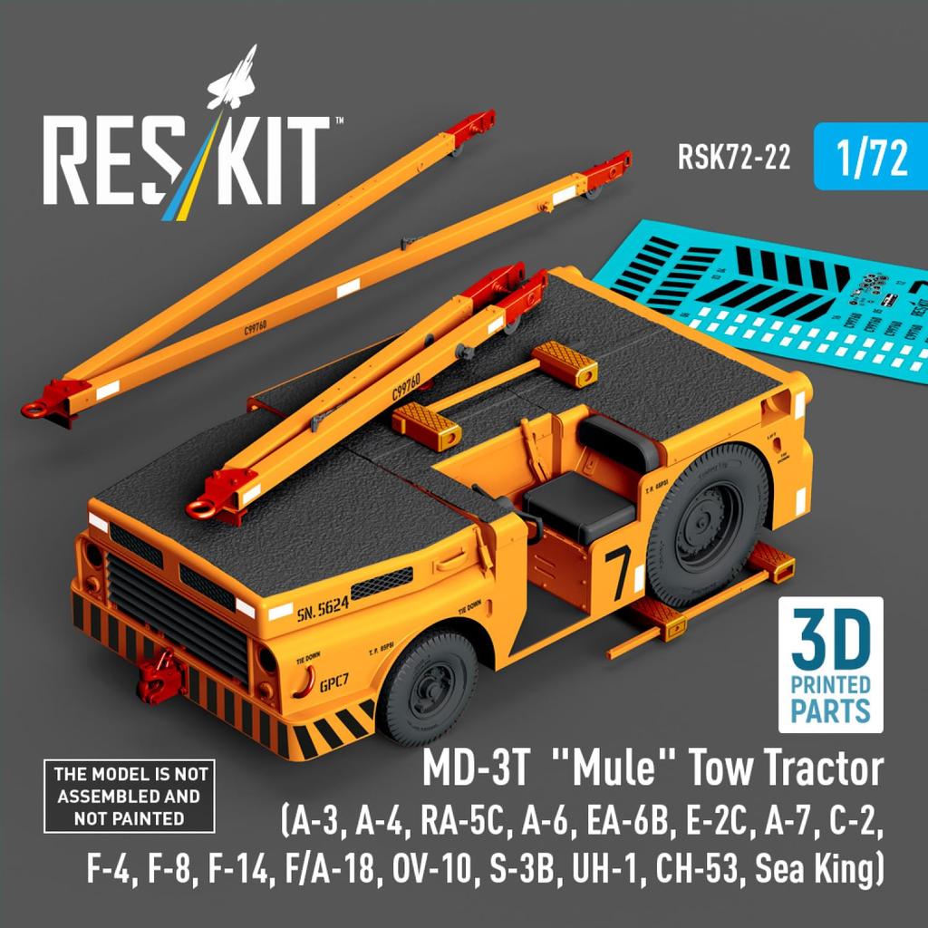 Reskit scale US Navy Aircraft Tow Tractor Resin Kit 1/72 MD-3T Carrier-Based RSKS72-0022 (Military)