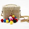 Tassel beach straw bag small bohemian artisan leather women's bag colorful shoulder bag