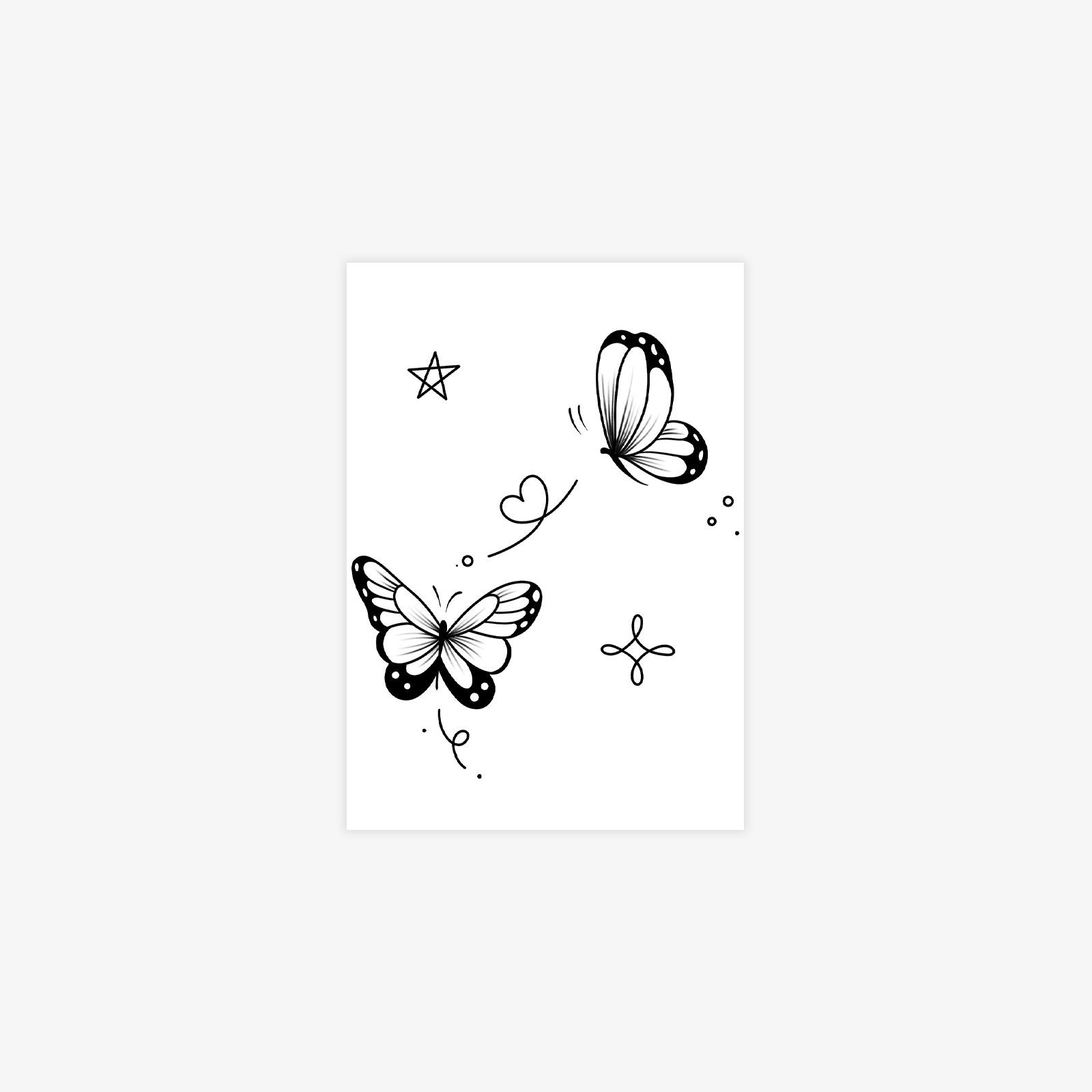 

Tattoo Stickers, Sweet And Cool Babes, Waterproof Lasting Arm Collarbone, Butterfly Tattoo Stickers 7*10