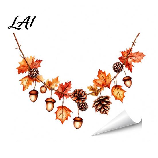 Autumn Window Clings Maple Leaf Pinecone Scarecrow Pumpkin Static Clings Waterproof PVC Seasonal Party Supplies Glass Stickers Removable Decals for
