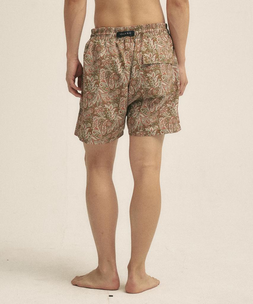 Billalei Dusty Olive Paisley Men'S Swim Shorts - Vintage Olive