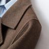 Men's Mid-Length Double-Faced Wool Cashmere Overcoat with Suit Collar