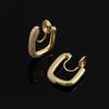 Vintage Real Gold Plating Geometric Metal Hoop Mosquito Coil Clip On Earrings for Women Minimalist Non Pierced Ear Clips