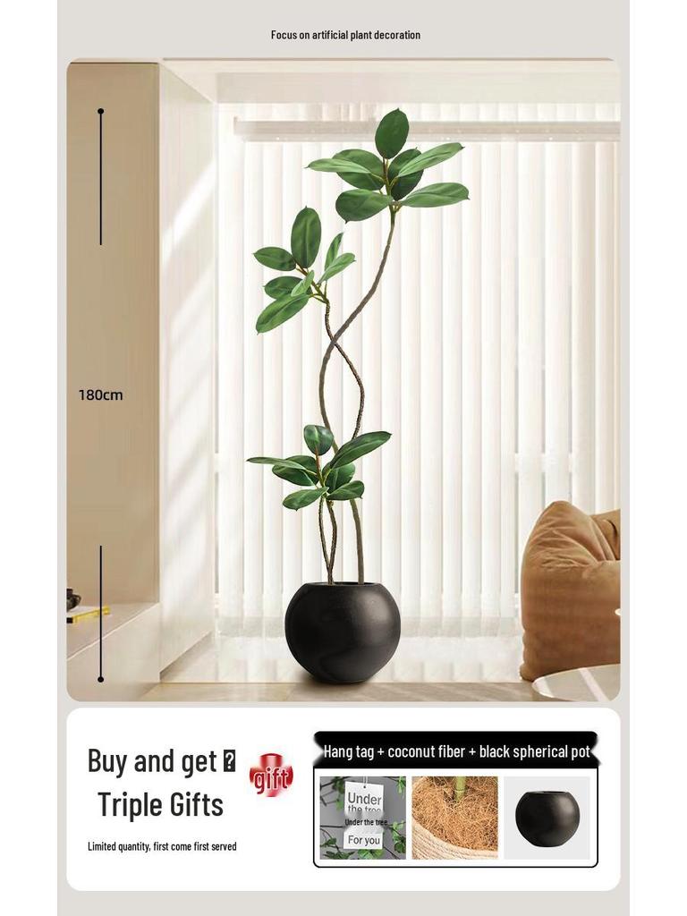 Luxurious Large Faux Green Plant Decoration for Indoor Use