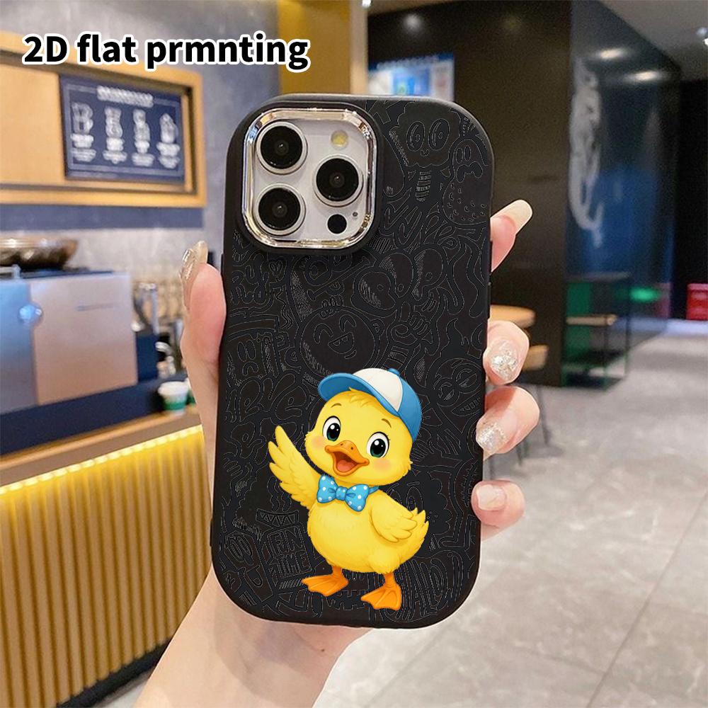 Phone Case: 2D Flat Design Suitable for iPhone 18 17 16 15 14 13 Pro, Couple Style, Little Yellow Duck, Christmas and Halloween Gifts