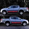 2Pcs Car Long Side Stripes Stickers For Mitsubishi L200 Triton Auto Sports DIY Vinyl Film Styling Decals Car Tuning Sticker