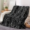 Coperta di Flanella Ragnatela Nero Bianco Gotica Decorativa per Divano Letto Camera da Letto Creazione Atmosfera Halloween