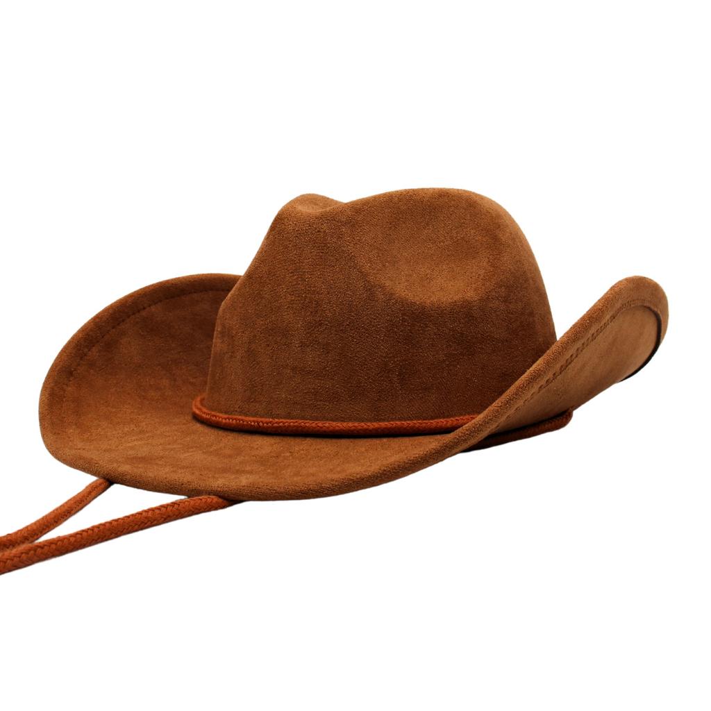 Nyugati Cowboy Kalap Szélvédő Kötél Jazz Kalap Velúr Vintage Felsőkallap Filc Kalap Gyapjú Kalap Férfiaknak és Nőknek