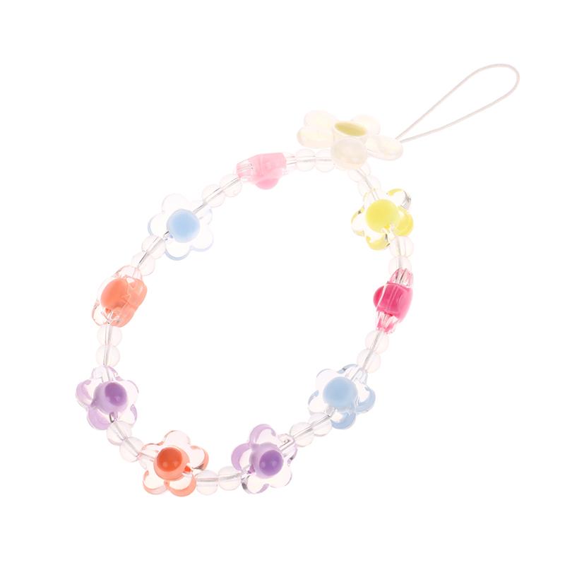 Flori telefon lanț căpșuni mărgele pandantiv farmec dulce bowknot agățat frânghie anti-pierdere curea încheietura mâinii geantă decor