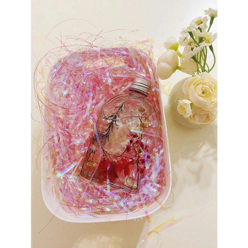 Iridescent Raffia Filler Gift Box Packaging, Valentine's Day, Easter Plastic Raffia Filler Silk Birthday Gift Box Favor Bag Decor Filler Valentine Day