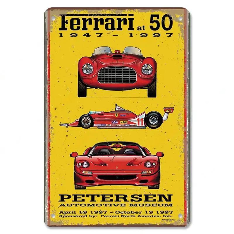 Vintage Dad's Car Bus Poster Retro Metal Plaque Signs Grand Prix Automobile Metal Tin Plate Garage Bar Pub Club Home Wall Decor