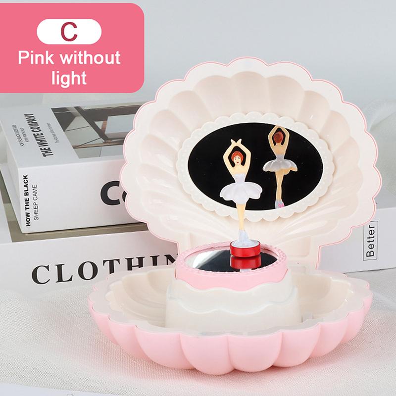 

Dancing Girl Shell Music Box With Mirror Jewelry Box Princess-Themed Toy Ideal Birthday Gift Room Decoration Accessories