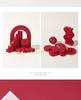 Chinese Red Geometric Photography Props: New Year Theme Still Life Display Stand