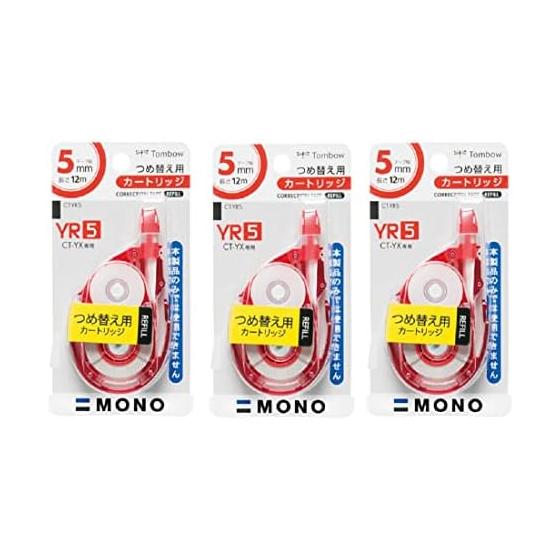 Tombow Pencil MONO Correction Tape Cartridge for Mono YX5 Mono YR5 CT-YR5 [Set of 3]