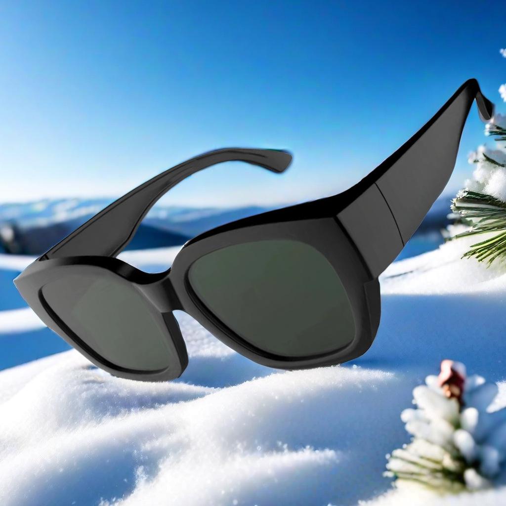 Unisex 0.1s Clip-On Photochromic Polarized Sunglasses for Myopia and Presbyopia чёрный
