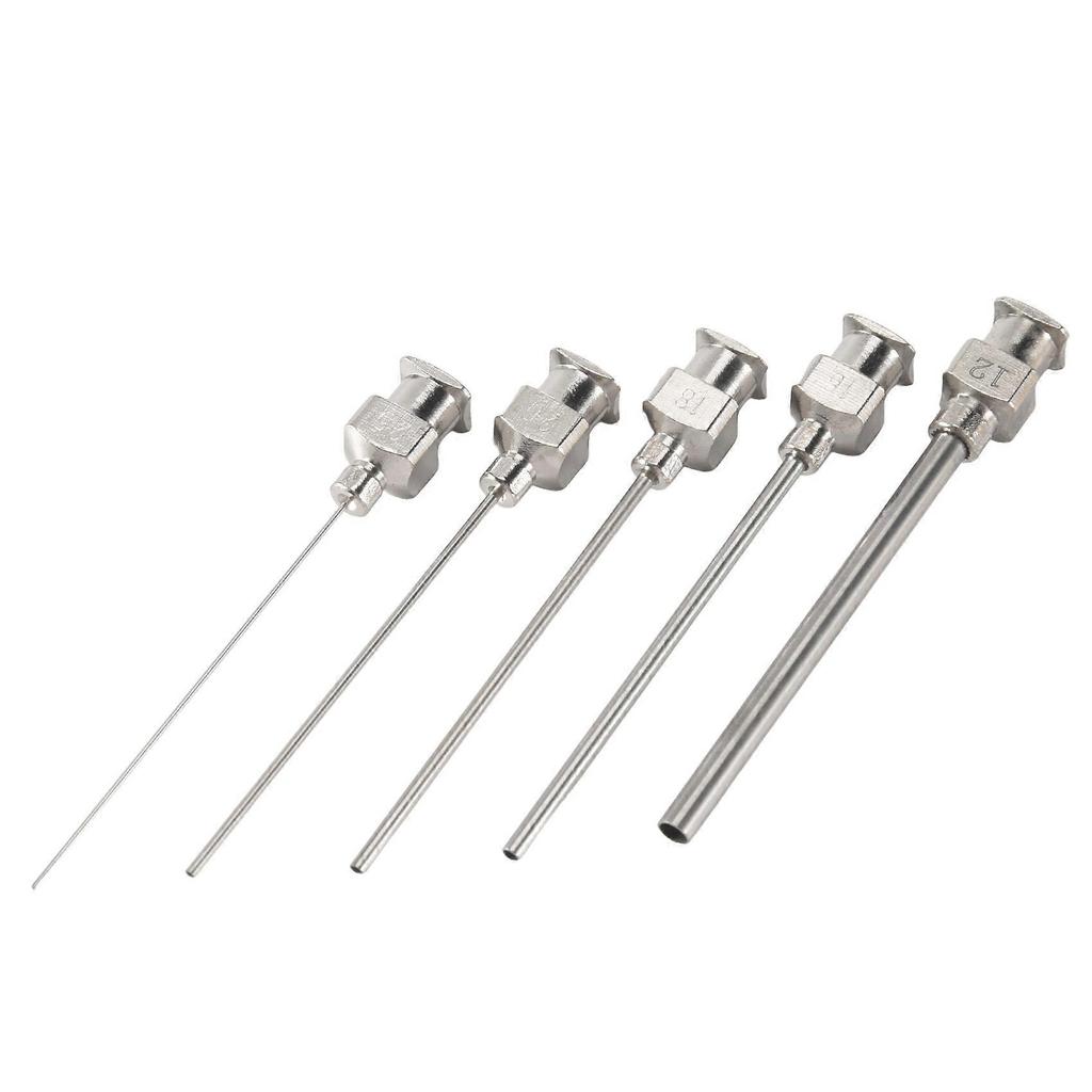 5 Pz Calibro Smussato Acciaio Inossidabile Erogazione Siringa Punta Ago 12/16/18/20/25/38G