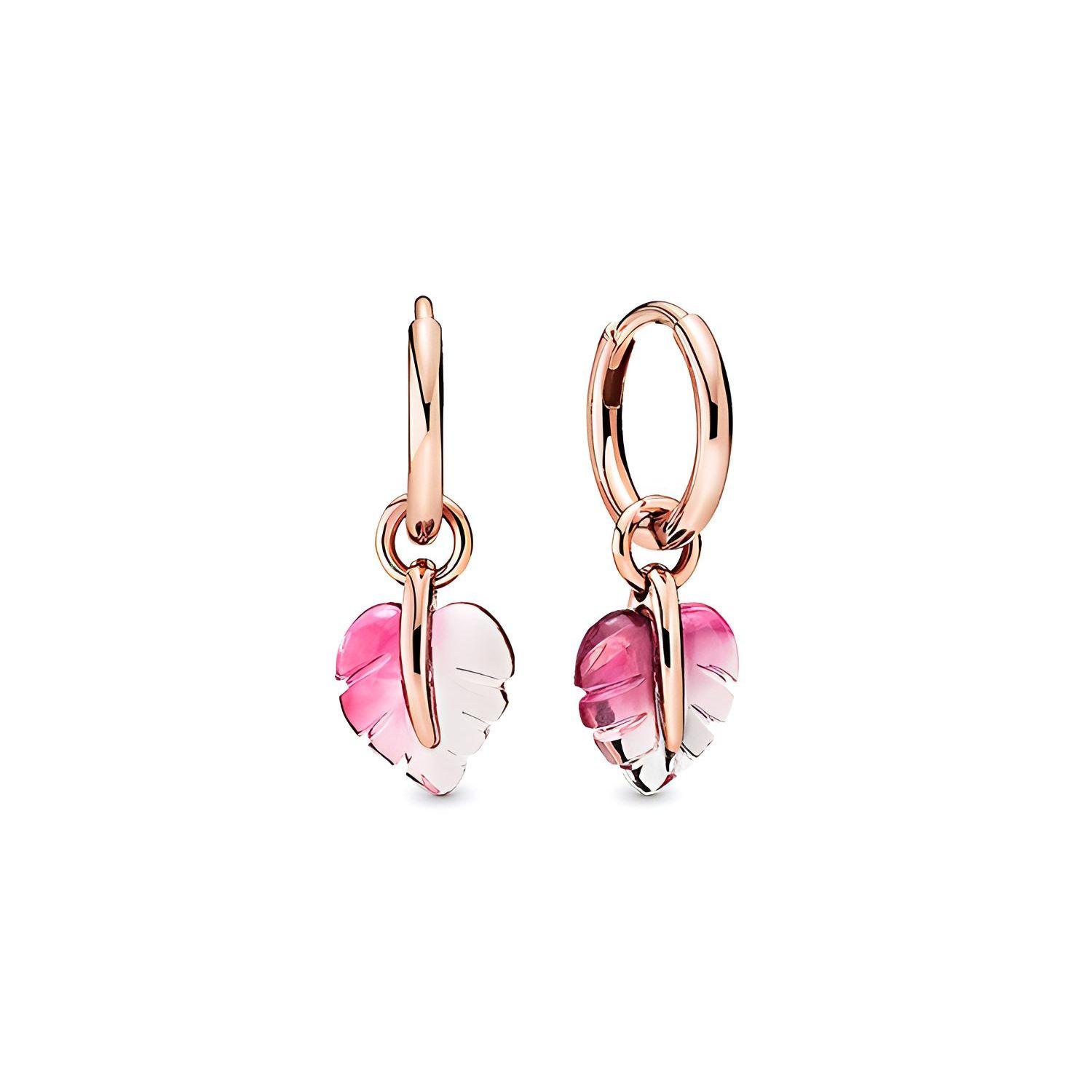 Pandora Glass Falling Leaves Earrings Women earrings Rose-Gold Pink 288317PMU Rose Gold/Pink